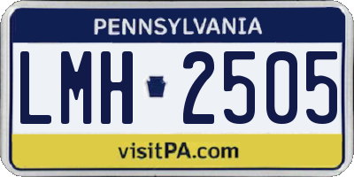 PA license plate LMH2505