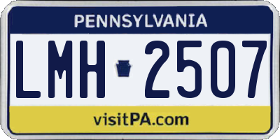 PA license plate LMH2507