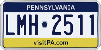 PA license plate LMH2511