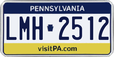 PA license plate LMH2512