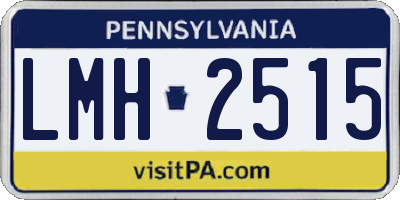 PA license plate LMH2515