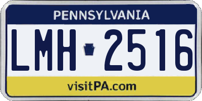 PA license plate LMH2516
