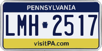 PA license plate LMH2517