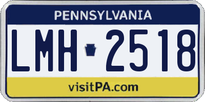 PA license plate LMH2518