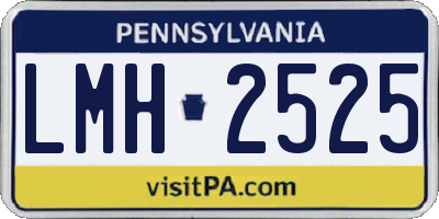 PA license plate LMH2525