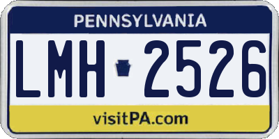 PA license plate LMH2526