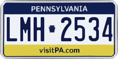 PA license plate LMH2534
