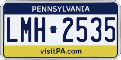 PA license plate LMH2535
