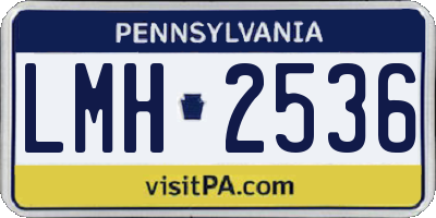 PA license plate LMH2536
