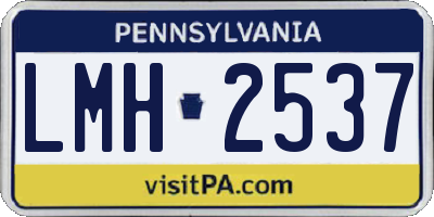 PA license plate LMH2537