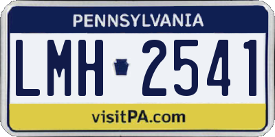 PA license plate LMH2541