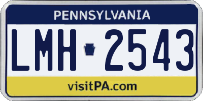 PA license plate LMH2543