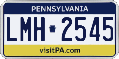 PA license plate LMH2545