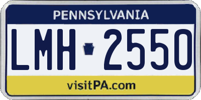 PA license plate LMH2550