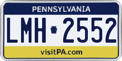 PA license plate LMH2552