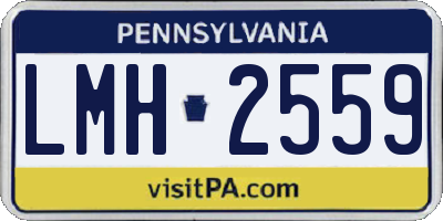 PA license plate LMH2559