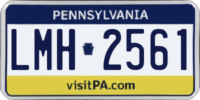 PA license plate LMH2561