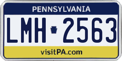 PA license plate LMH2563