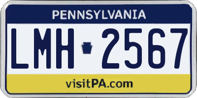 PA license plate LMH2567
