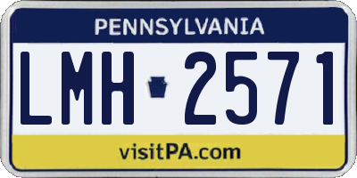 PA license plate LMH2571