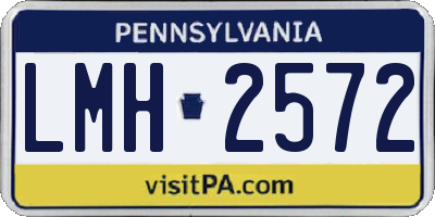 PA license plate LMH2572