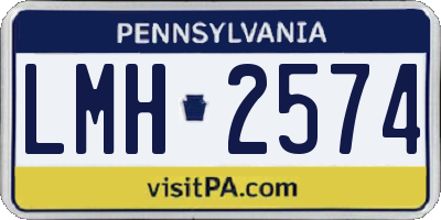 PA license plate LMH2574