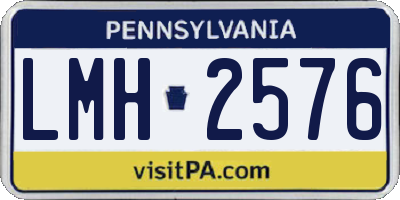 PA license plate LMH2576