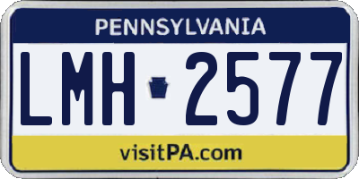 PA license plate LMH2577
