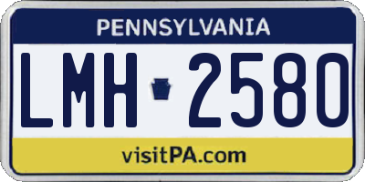 PA license plate LMH2580