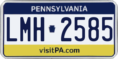 PA license plate LMH2585