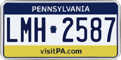 PA license plate LMH2587
