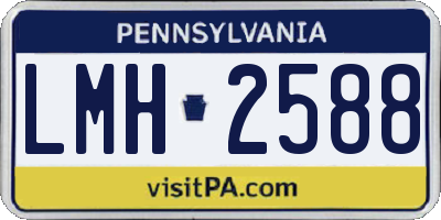 PA license plate LMH2588