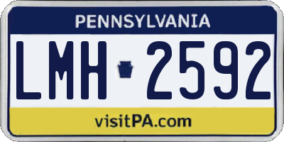 PA license plate LMH2592