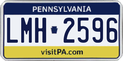 PA license plate LMH2596