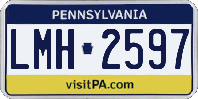 PA license plate LMH2597