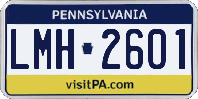 PA license plate LMH2601