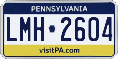 PA license plate LMH2604