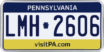 PA license plate LMH2606