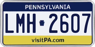PA license plate LMH2607