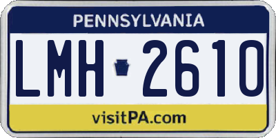 PA license plate LMH2610