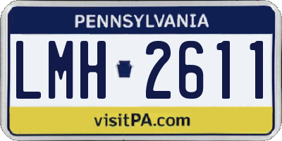 PA license plate LMH2611
