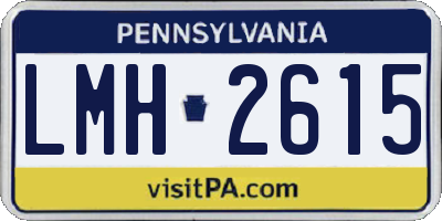 PA license plate LMH2615