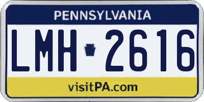 PA license plate LMH2616