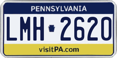 PA license plate LMH2620
