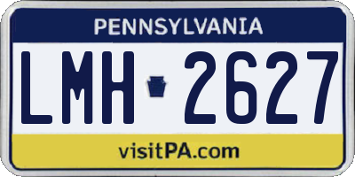 PA license plate LMH2627