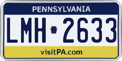 PA license plate LMH2633