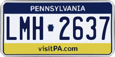 PA license plate LMH2637