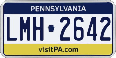 PA license plate LMH2642