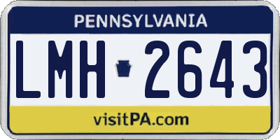 PA license plate LMH2643