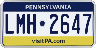PA license plate LMH2647